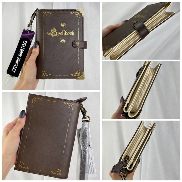 🚫SOLD🚫 NWT Think Geek Spellbook Billfold Wallet SOLD OUT Brown Faux Leather - Picture 14 of 16